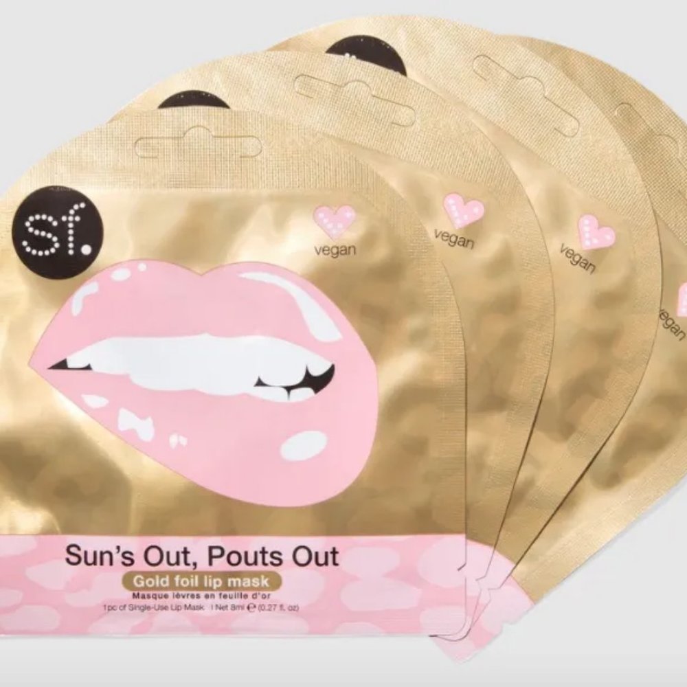 4-Pack Sun's Out, Pouts Out Gold FoiI Lip Masks